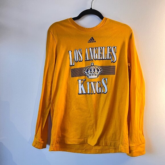 adidas Gold Los Angeles Kings Reverse Retro 2.0 Fresh Playmaker Long Sleeve Shir - Picture 1 of 4